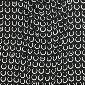 Wildfox Couture Scarf/Wrap Laurel Black Frayed Hem Signature W Crest Scarf/Wrap